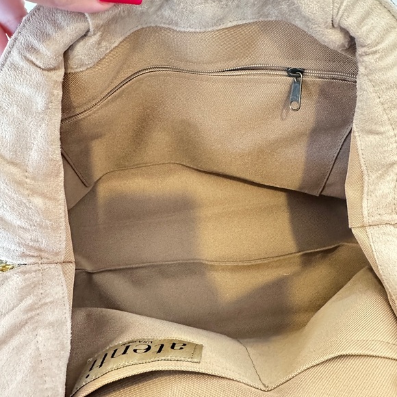 Atenti Betty Origins Doctor Bag Purse Neutral Colors Damask Tapestry Embroidery - Picture 11 of 13